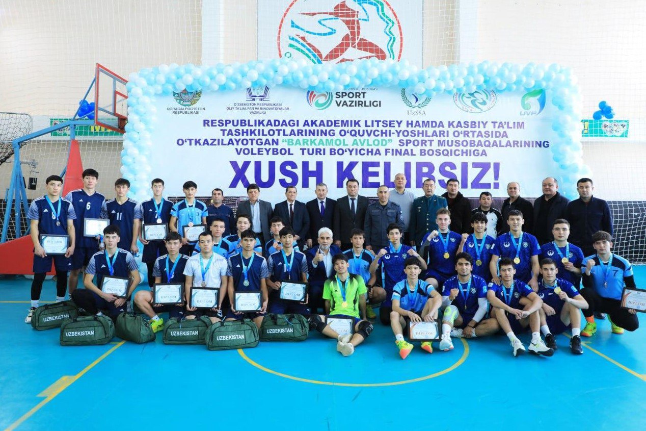 O‘g‘il bolalar o‘rtasida voleybol sport turi bo‘yicha Respublika final bosqichi yakunlandi